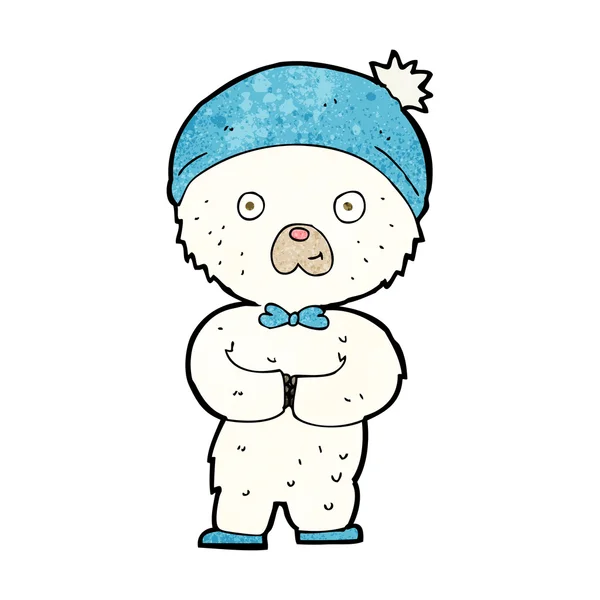 Pequeño oso polar de dibujos animados — Vector de stock