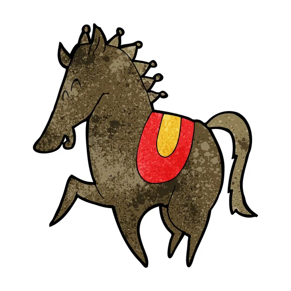 Dibujos animados prancing caballo — Vector de stock