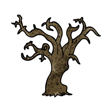 karikatür kış ağaç