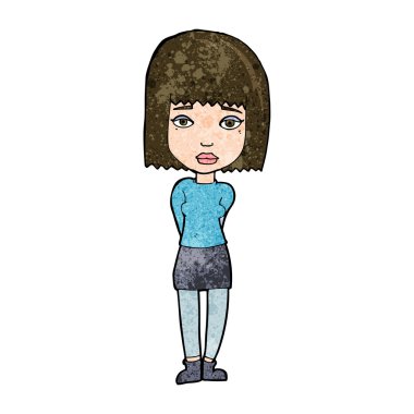 karikatür ciddi kız