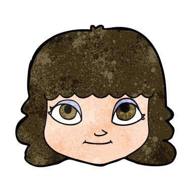 çizgi film mutlu kadın yüzü