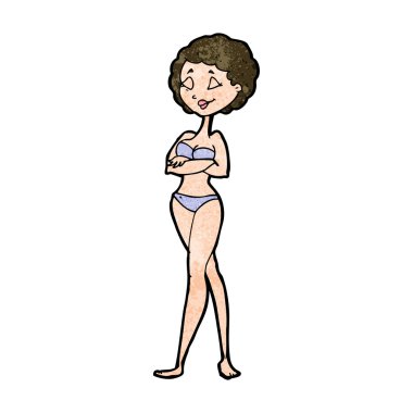 Bikinili retro kadın.