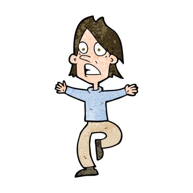 adam panik karikatür
