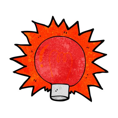 yanıp sönen kırmızı ışık ampul cartoon