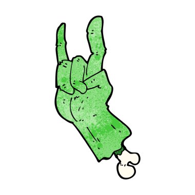 çizgi film zombi el Rock simge yapma