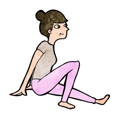 çizgi film kadın oturuyordu