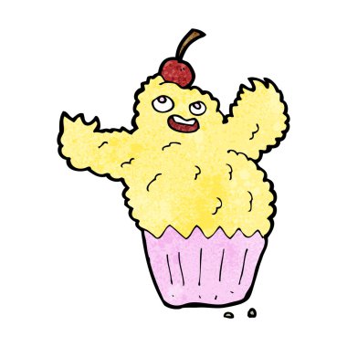 karikatür cupcake canavar