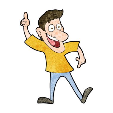 Harika bir fikri olan çizgi film adamı.