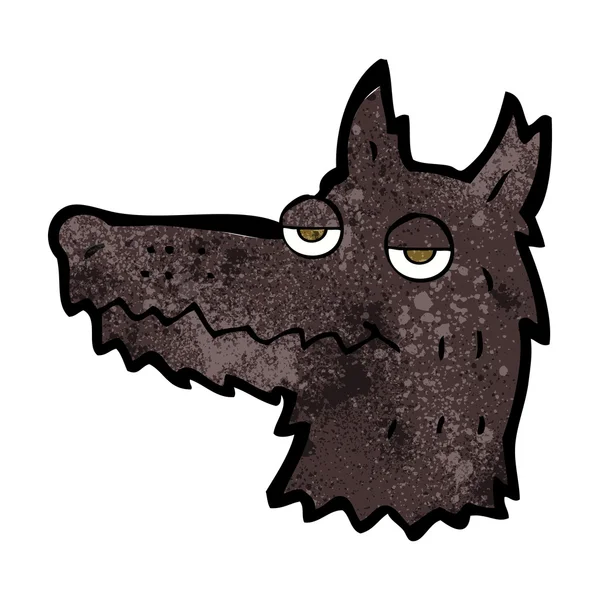 Cabeza de lobo de dibujos animados — Vector de stock