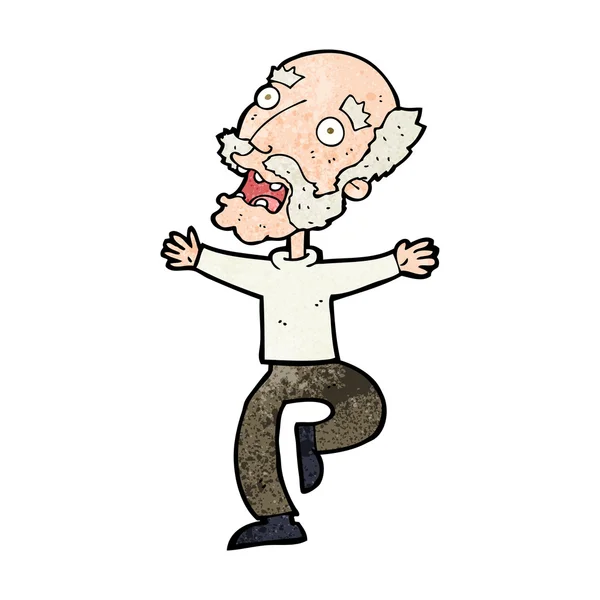Cartoon old man having a fright — стоковый вектор