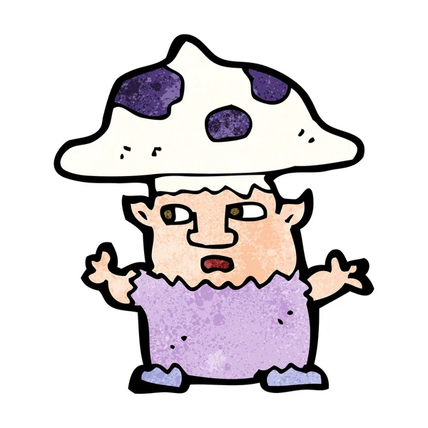 Cartoon little mushroom man — Stock Vector