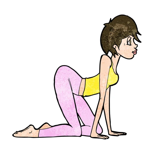 Cartoon sexy vrouw op alle vier — Stockvector