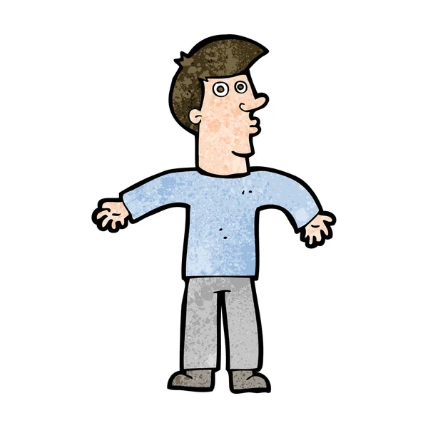 Cartoon man schouders ophalen — Stockvector