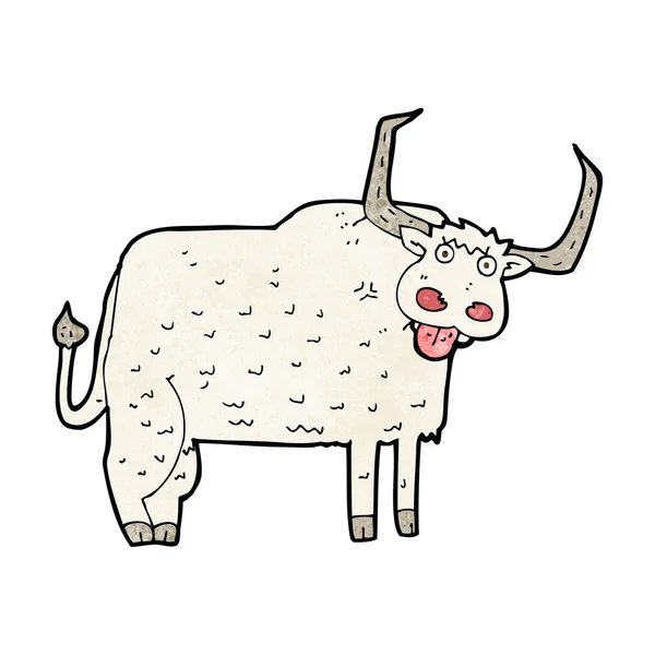 Dessin animé vache poilue — Image vectorielle