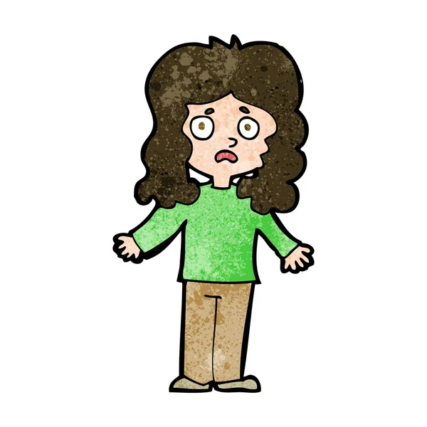 Dibujos animados mujer preocupada — Vector de stock