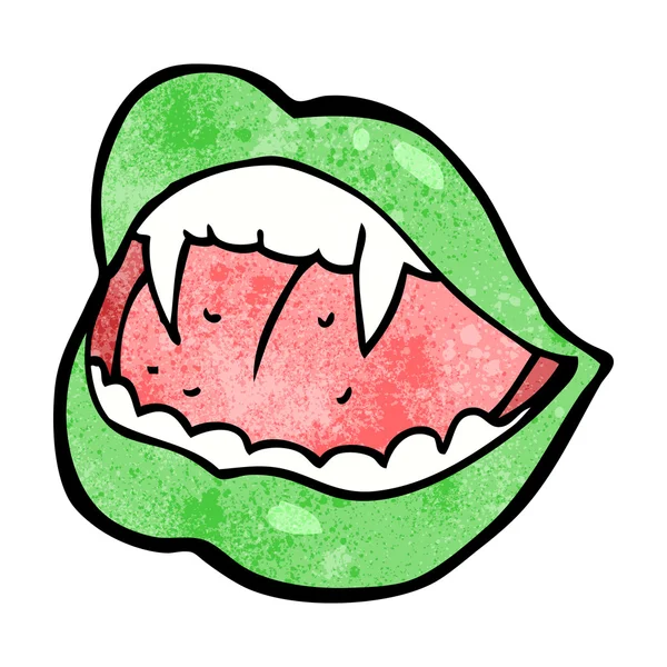 Lèvres vampire dessin animé — Image vectorielle