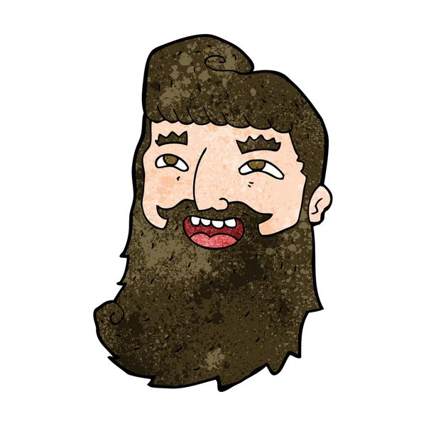 Cartoon man with beard laughing — Stock Vector