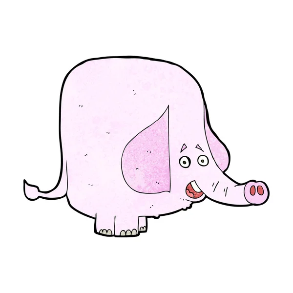 Elefante rosa de dibujos animados — Vector de stock