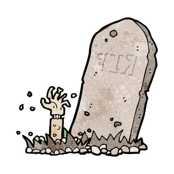 Cartoon zombie rising from grave — Stock Vector