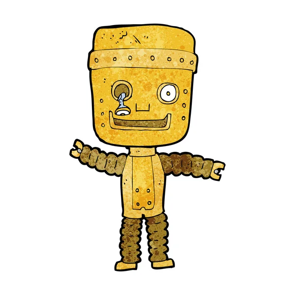 Dibujos animados divertido robot de oro — Vector de stock