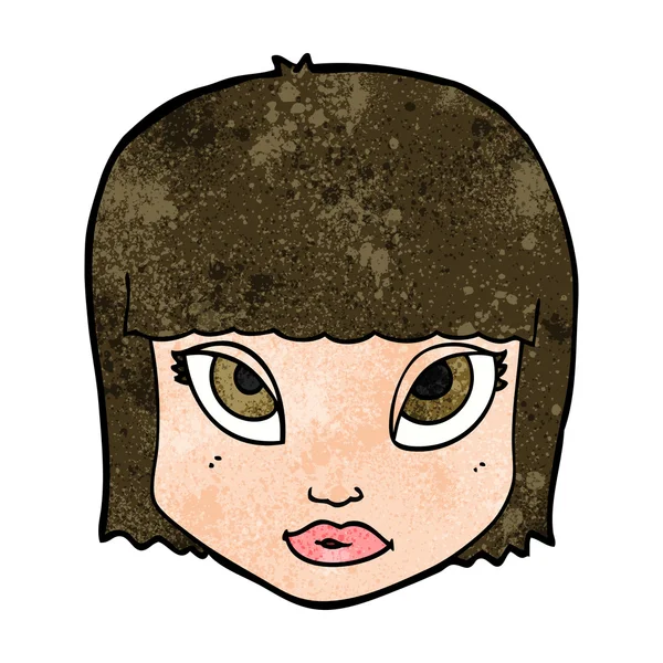 Cara femenina de dibujos animados — Vector de stock