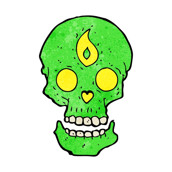 Calavera mística de dibujos animados — Vector de stock