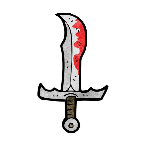 Cartoon bloedige zwaard — Stockvector