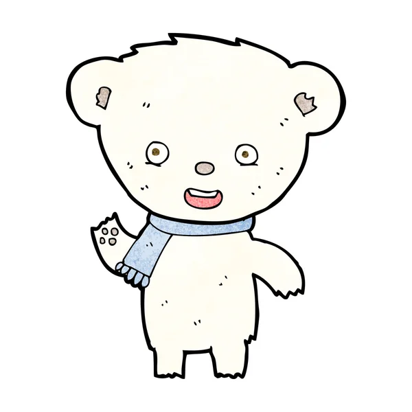 Dibujos animados lindo oso polar — Vector de stock