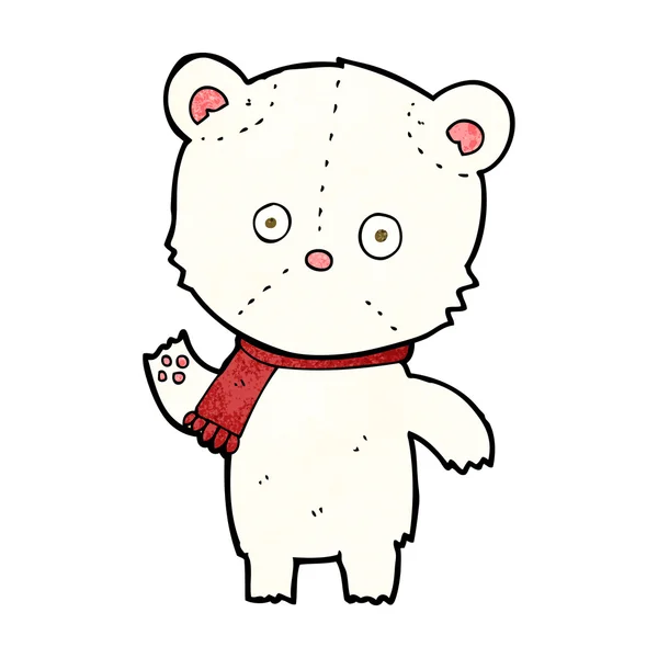 Мультяшний махаючий білий ведмідь — стоковий вектор