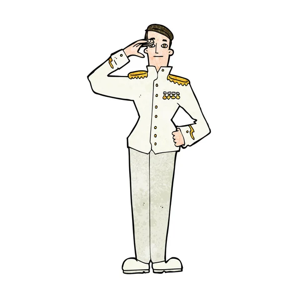 Cartoon-Militär in Uniform — Stockvektor