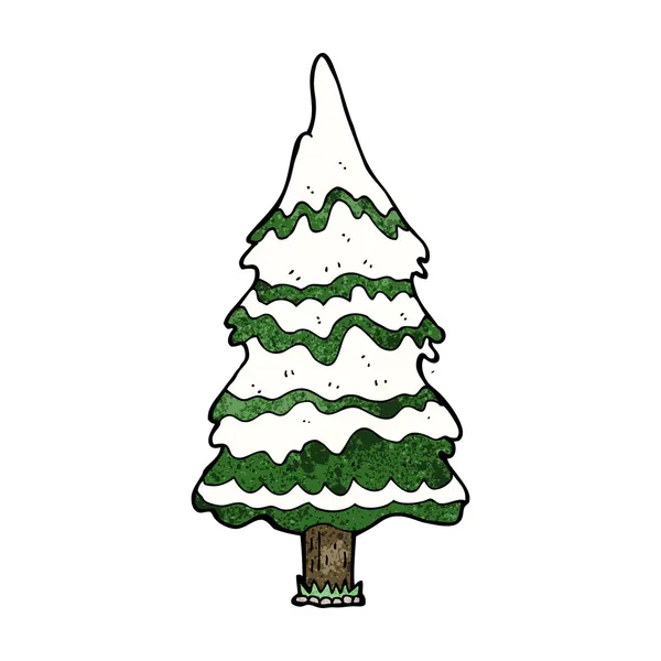 Dessin animé arbre neigeux — Image vectorielle