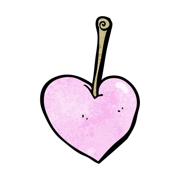 Карикатурное сердце вишни — стоковый вектор