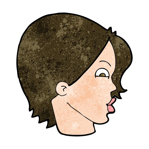 Desenhos animados rosto feminino — Vetor de Stock