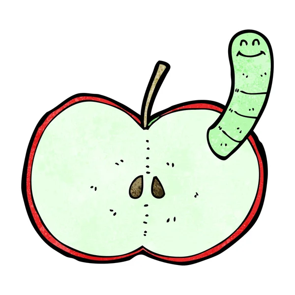 Cartoon apple with worm — Stock Vector