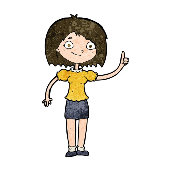 Mujer de dibujos animados con idea — Vector de stock