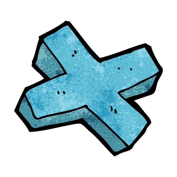 Symbole croix négatif dessin animé — Image vectorielle