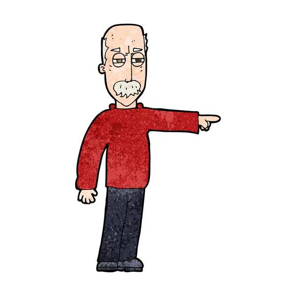 Cartoon oude man gebaren Ga uit! — Stockvector