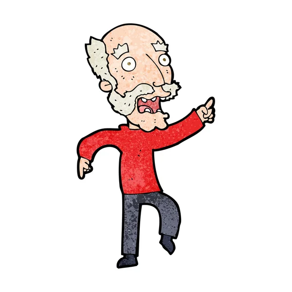 Karikatura vyděšený starý muž — Stockový vektor