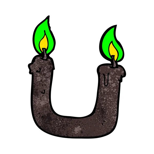 Спалювання свічки на обох кінцях мультфільму — стоковий вектор