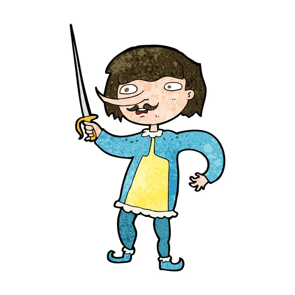 Karikatur Mann mit Schwert — Stockvektor