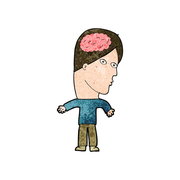 脳のシンボルを持つ漫画家 — ストックベクタ