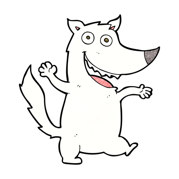 Cartoon happy wolf — Stock Vector