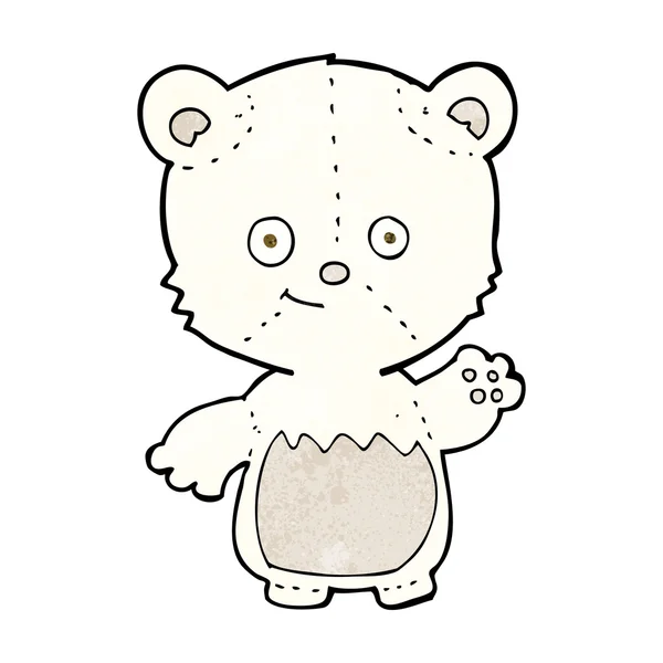 Мультяшный медвежонок машет — стоковый вектор