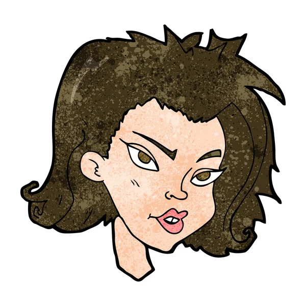 Karikatura ženský obličej — Stockový vektor