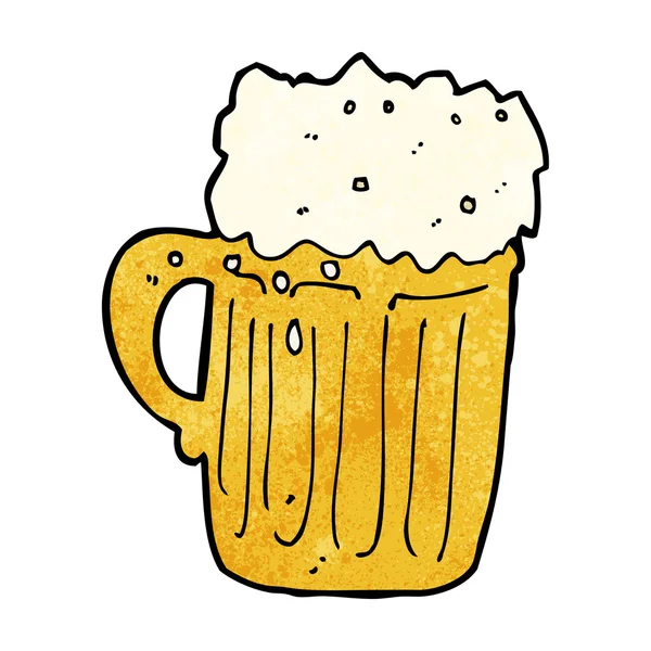 Taza de dibujos animados de cerveza — Vector de stock