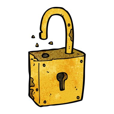 caroon paslı eski asma kilit