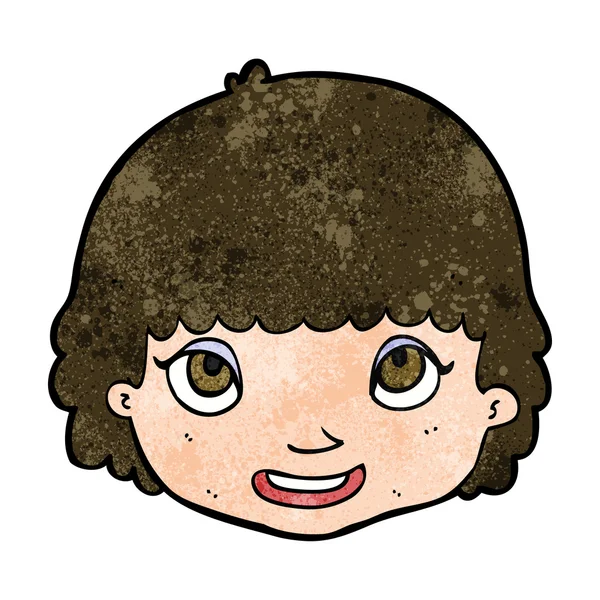 Dibujos animados cara femenina feliz — Vector de stock