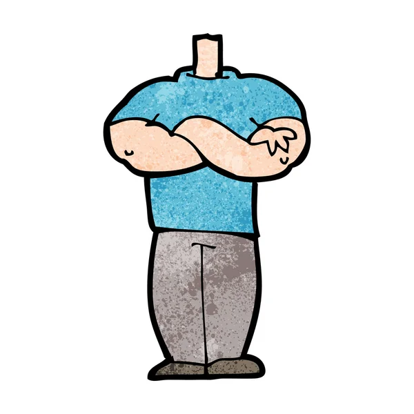 Corpo dos desenhos animados com braços dobrados (misturar e combinar desenhos animados ou adicionar — Vetor de Stock