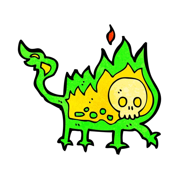 Cartoon little fire demon — Stock Vector