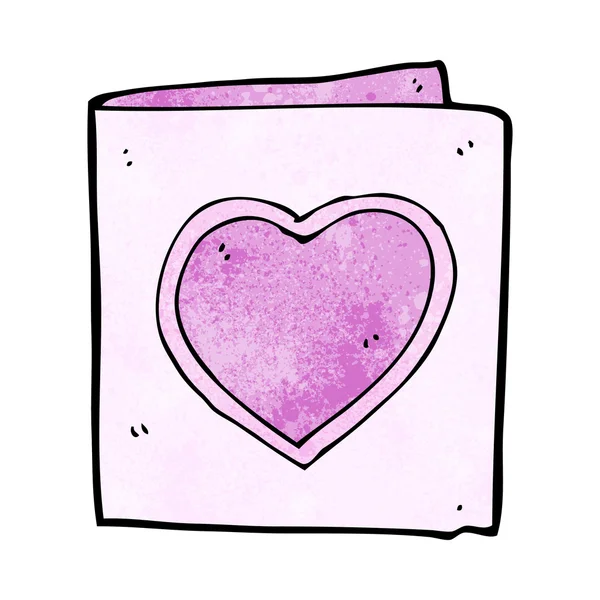 Tarjeta de corazón de amor de dibujos animados — Vector de stock